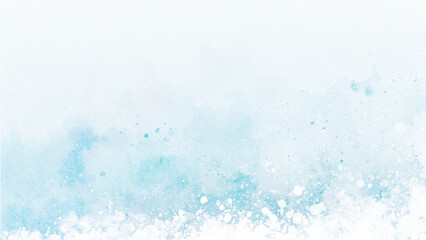 Fototapeta premium Bright Sky Blue Watercolor Background with Soft Clouds Abstract Painted Texture and Light Blue Tones for Wallpaper Design.