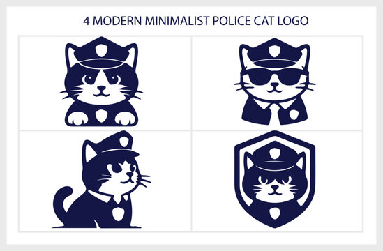 MODERN IMNIMALIST POLCE CAT LOGO