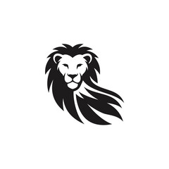 Fototapeta premium Stylized Lion Head Silhouette - Majestic Animal Vector Logo