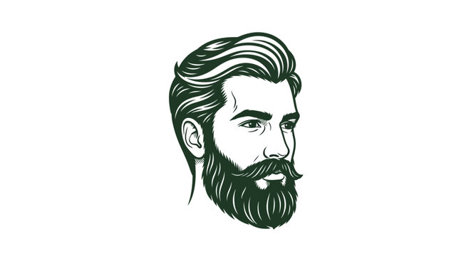 Stylized man with beard and mustache illustration