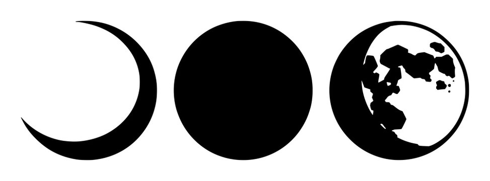 Moon icon set with solid black silhouette on white background featuring sleep tracking, sleep, nighttime icons with lunar and technology