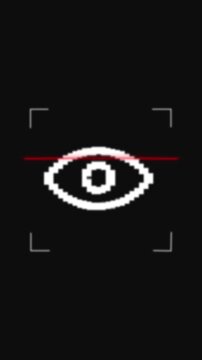 Four abstract corner brackets framing dark background. Symmetric focus target box UI element animation.