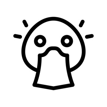 A cute illustration of a shocked face with a surprised expression on a white background