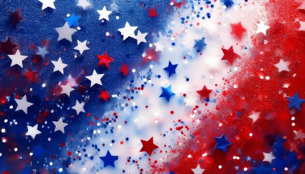 abstract patriotic red white and blue glitter sparkle background for voting memorial labor day and election
