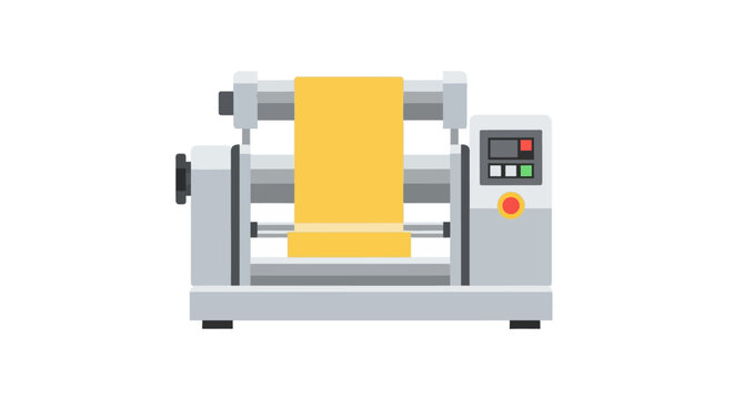 Industrial Lamination Machine and Roll-to-Roll Production Equipment Vector Illustration