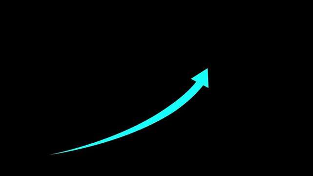 Abstract arrow business graph icon animation background. arrow rising transparent channel. Abstract arrow animated down to up arrow animation direction animation. 4 k video