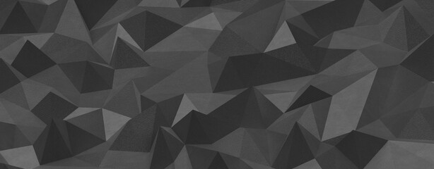 Obraz premium Dark geometric pattern background with low poly shapes and textured facets.