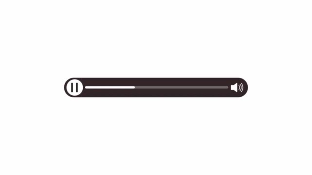 Music player overlay timeline bar video on transparent background, Music timeline or video track player, Timeline bar moving as song media playing Animation. music player in 4k.