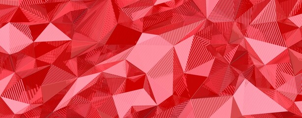 Fototapeta premium Detailed abstract background of red polygonal shapes and textures