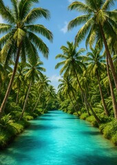 Fototapeta premium Tropical paradise with turquoise water.