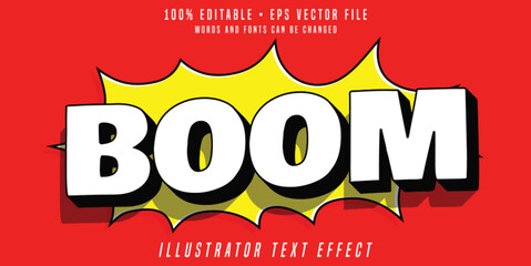 Boom 3D text effect editable vector comic © zlvexbrand