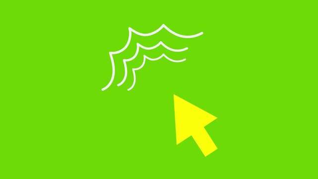 Cursor highlight animation on green screen and black screen, website tutorial pointer effect, interface interaction overlay