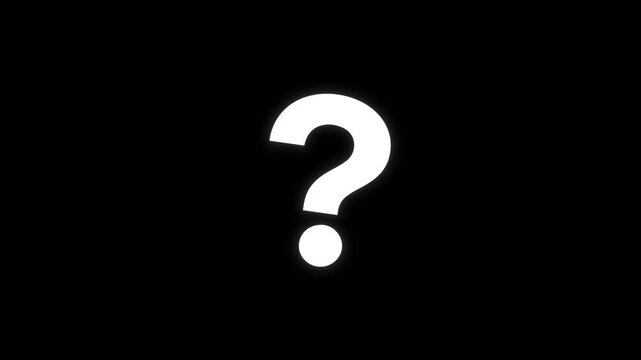 Floating Question Mark Icon Seamless Loop Asset on Black Background
