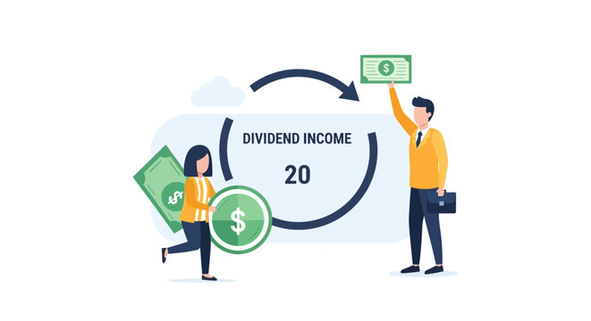Dividend Income Growth: People Investing Money, Financial Returns, Business Success