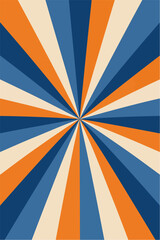 Fototapeta premium Retro Sunburst Background Vector – Colorful Radial Rays Abstract Geometric Design
