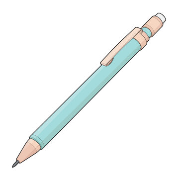 Isometric mechanical drafting pencil colored filled outline vector for architectural blueprints
