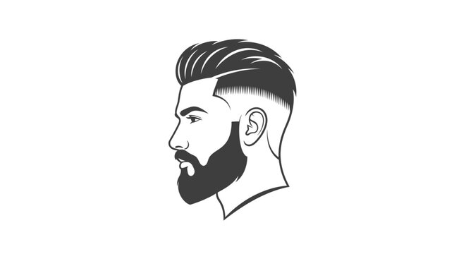 Stylish man profile with beard and modern haircut