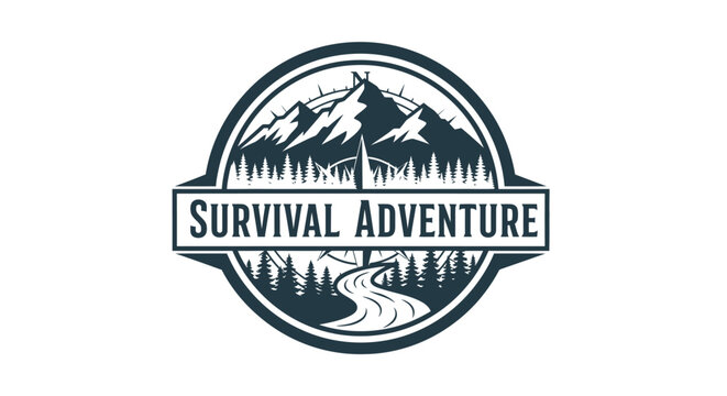 Survival adventure logo emblem design.