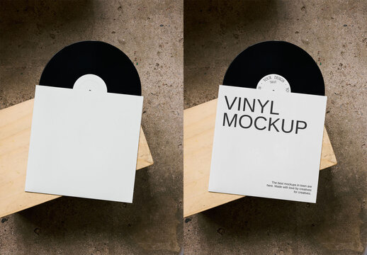 Mockup Of Customizable Lp And Cover