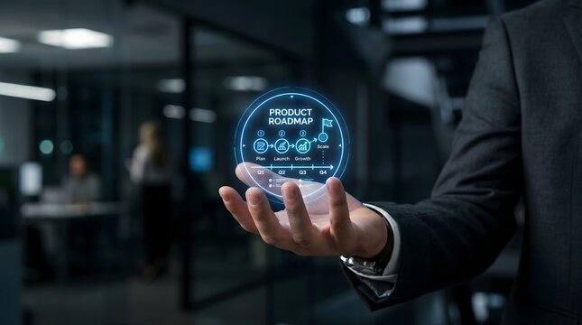 Product Roadmap Planning Framework with Launch Strategy Growth Milestones and Business Scaling Concept
