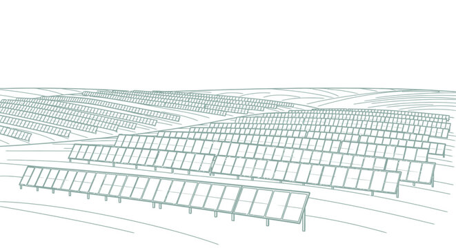 Solar panels on a field.