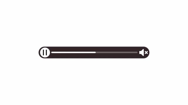 Music player overlay timeline bar video on transparent background, Music timeline or video track player, Timeline bar moving as song media playing Animation. music player in 4k.