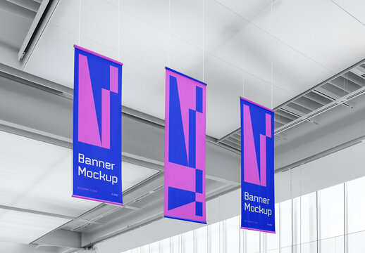 Three Hanging Banner Mockupss
