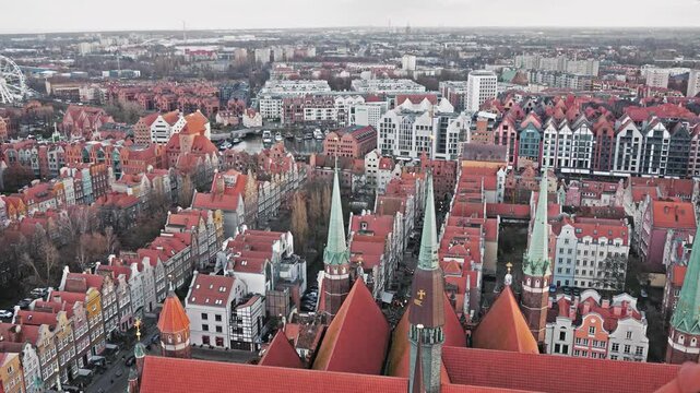 Panoramic Gdansk Cityscape from St. Mary's Basilica, Old Town