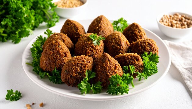  Arabic dish of fried beef liver coated in wheat bran Kebda Bel Rada served with pars 