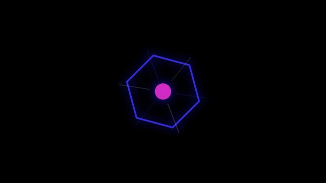 Camera iris aperture loading animation with rotating blades and light pulse