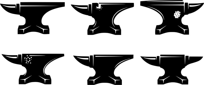 Vintage anvil Icon for blacksmith, blacksmith tools isolated on white background, Vector illustration.
