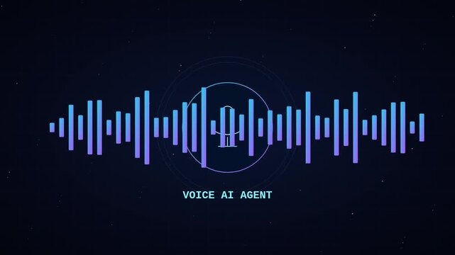 Voice ai agent sound wave visualization: futuristic digital assistant interface animation