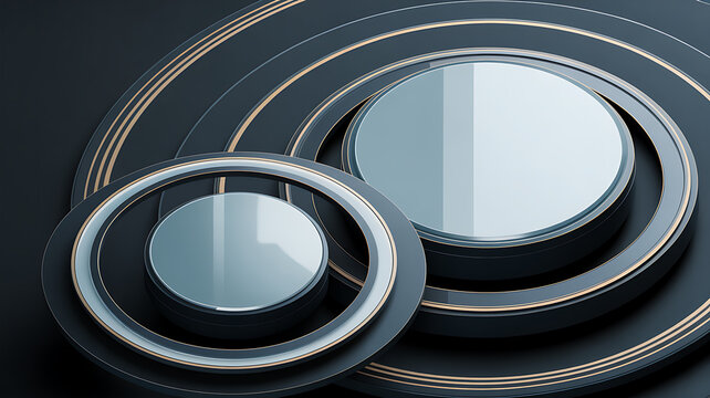 Abstract technical circular geometric rings design with abstract geometric technical technology