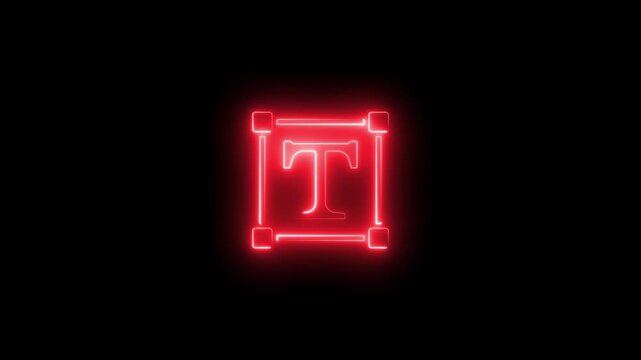 Neon red text tool animation glowing typography