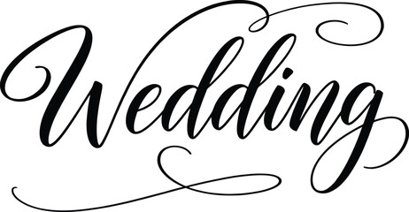 Elegant calligraphic wedding typography design element © MDSOFIUL