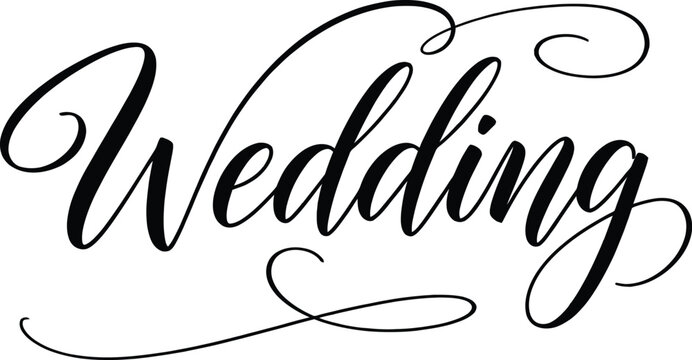 Elegant calligraphic wedding typography design element