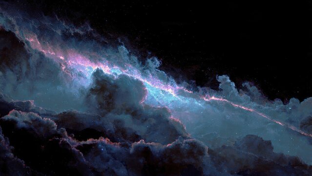 Breathtaking cosmic nebula: vibrant colors and ethereal spacescape in the universe