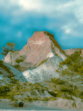 mountain landscape by the beach