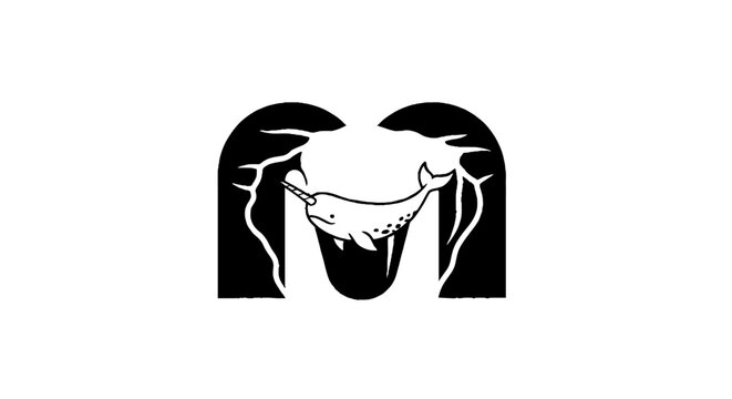 Black and white illustration of a snake head.