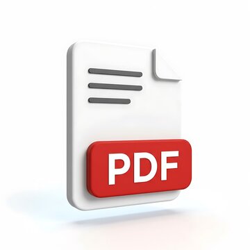 3d icon of a pdf file document isolated on white background