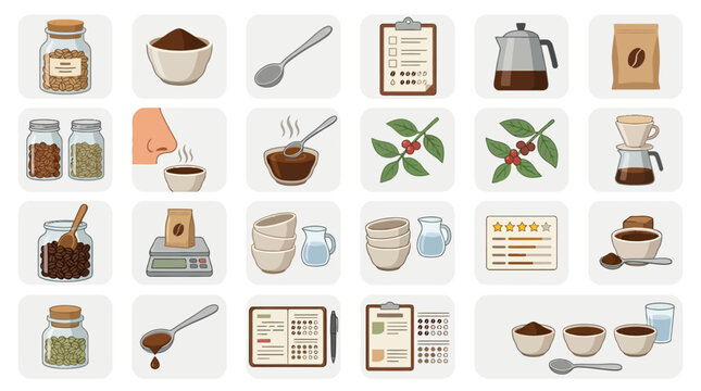 Coffee Beans and Brewing Tools.