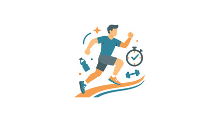 Fototapeta premium Man running, fitness, health, workout, sport