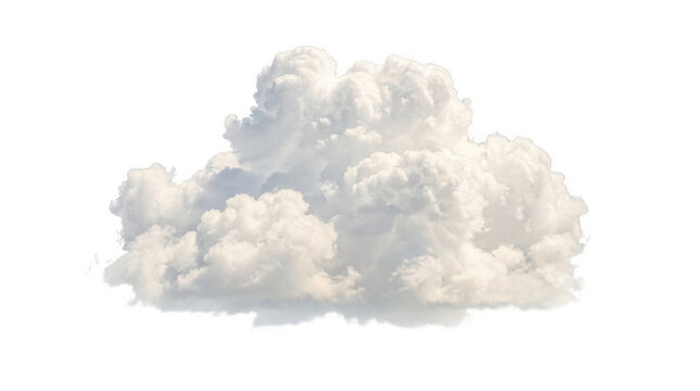 Large white fluffy cloud isolated on transparent background