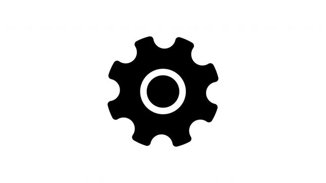Gear Cogwheel Solid Icon. Mechanical Engineering, Settings, And Configuration Silhouette Symbol. Industrial And Technical Design