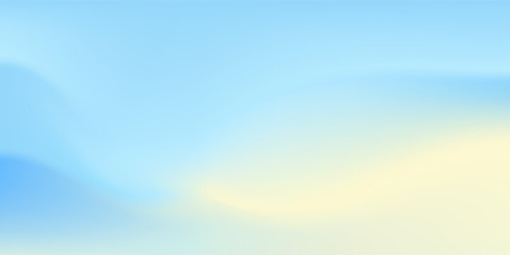Beautiful Flowing Summer Color Abstract Background. Sky blue and cream gradient mesh background. Refreshing abstraction artwork. Vector Illustration.