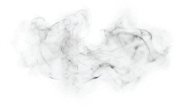 Abstract Black Smoke Cloud and Fog Overlay texture Design Element on White Background