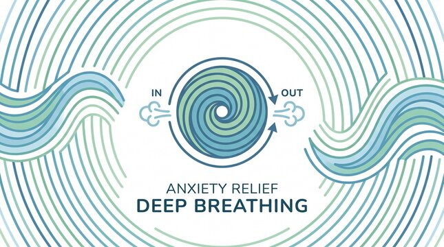 Deep Breathing for Anxiety Relief Illustration