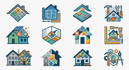 Fototapeta premium Home Renovation Stages Visual Guide.