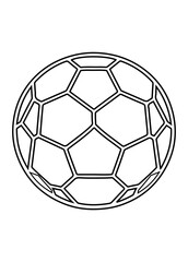 Fototapeta premium Soccer ball football minimal flat vector outline icon design