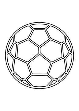 Soccer ball football minimal flat vector outline icon design